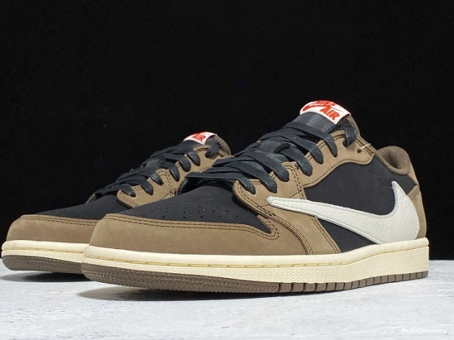 MaikeSneakers OG x Mocha Travis Low Dark 1 Air Scott Jordan CQ4277-001 SP 0630